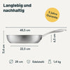 Edelstahlpfanne 28 cm Unbeschichtet + Pfannenwender